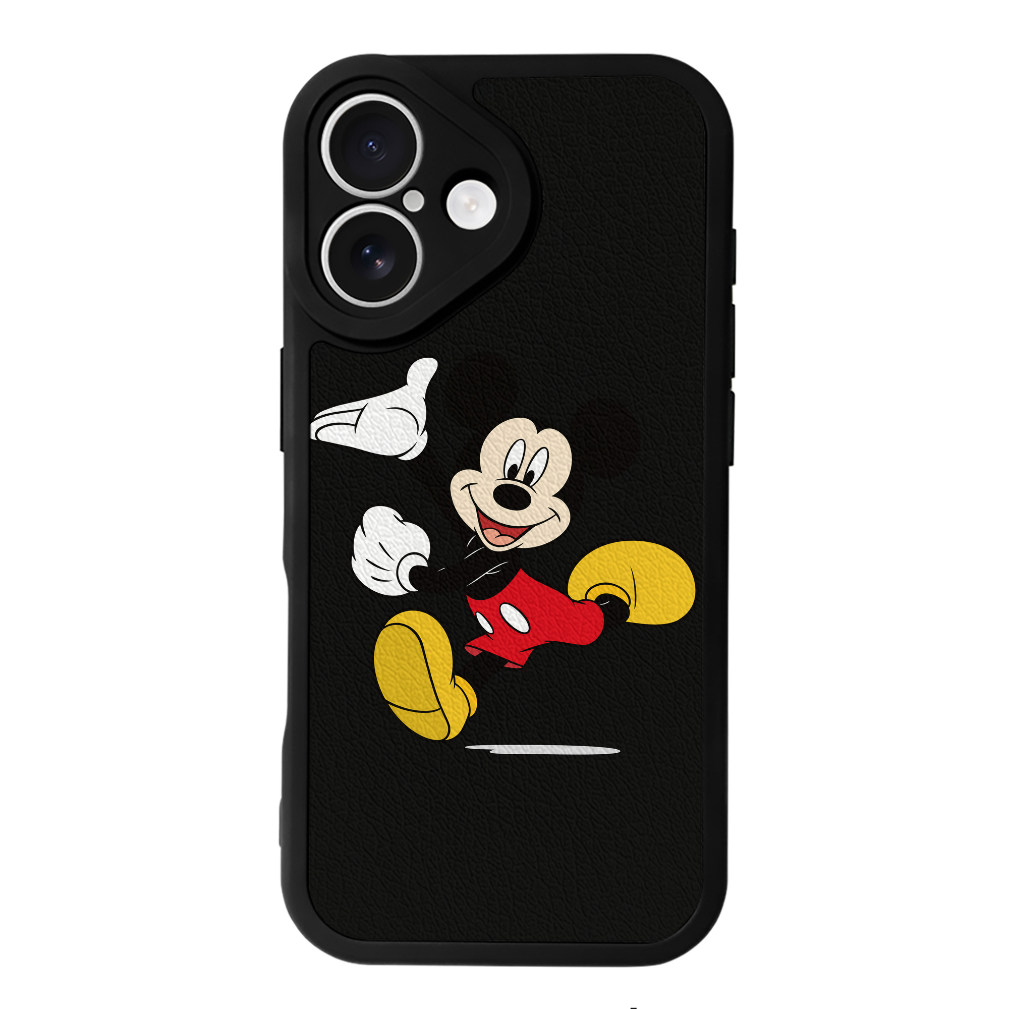 （画像用） ミッキーマウス Mickey Mouse 【iPhone 16シリーズ対応】シリコンスマホケース（レザー調） 材質：シリコン